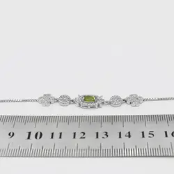 دستبند زبرجد الماس تراش نقره زنانه طرح فرنوش