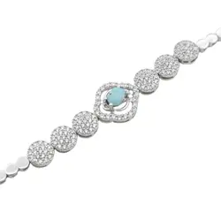 دستبند فیروزه نیشابوری نقره زنانه طرح عالیه