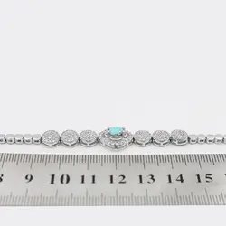 دستبند فیروزه نیشابوری نقره زنانه طرح عالیه