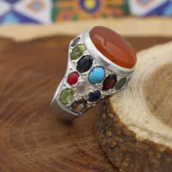 انگشتر شرف الشمس نقره مردانه دست ساز طرح فاخر آرش + حکاکی