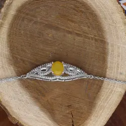 دستبند شرف الشمس نقره زنانه طرح ریحانه + حکاکی