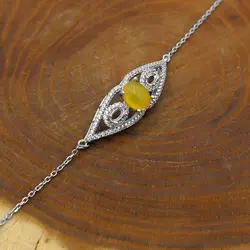 دستبند شرف الشمس نقره زنانه طرح ریحانه + حکاکی