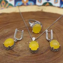 نیم ست شرف الشمس نقره زنانه طرح تمنا + حکاکی