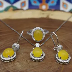 نیم ست شرف الشمس نقره زنانه طرح ضحی + حکاکی