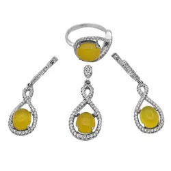 نیم ست شرف الشمس نقره زنانه طرح پوران + حکاکی