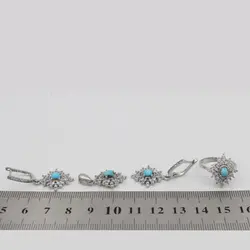 نیم ست فیروزه نیشابوری نقره زنانه طرح حلما