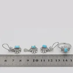 نیم ست فیروزه نیشابوری نقره زنانه طرح سمانه