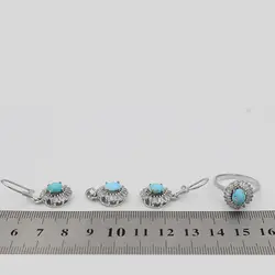 نیم ست فیروزه نیشابوری نقره زنانه طرح معصومه