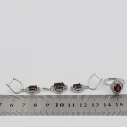 نیم ست گارنت الماس تراش نقره زنانه طرح غزل