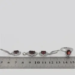 نیم ست گارنت الماس تراش نقره زنانه طرح حمیرا