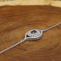 دستبند گارنت الماس تراش نقره زنانه طرح چشمه