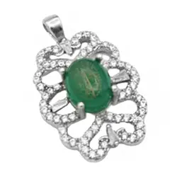 گردنبند عقیق سبز نقره زنانه طرح شاپرک + حکاکی آیه من یتق الله