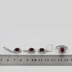 نیم ست عقیق سرخ نقره زنانه طرح افسانه