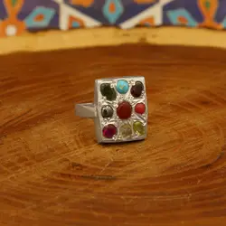 انگشتر چند سنگ نقره زنانه و مردانه دست ساز طرح انساب + حرز امام جواد (ع)
