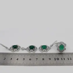 نیم ست عقیق سبز نقره زنانه طرح رخساره