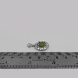 گردنبند زبرجد الماس تراش نقره زنانه طرح مائده