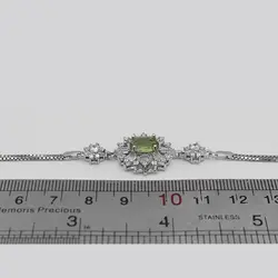 دستبند زبرجد الماس تراش نقره زنانه طرح فارا