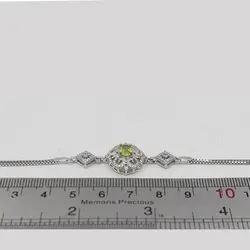 دستبند زبرجد الماس تراش نقره زنانه طرح کوکب