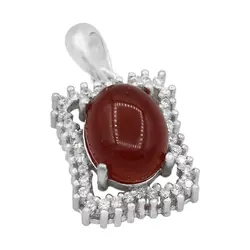 گردنبند عقیق سرخ نقره زنانه طرح مه لقا