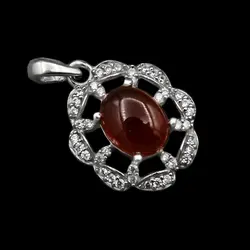 گردنبند عقیق سرخ نقره زنانه طرح ثریا