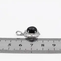 گردنبند عقیق سیاه نقره زنانه طرح ساناز