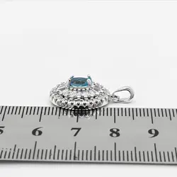 گردنبند توپاز الماس تراش زنانه نقره طرح شادی