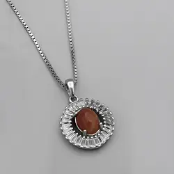 گردنبند عقیق سلیمانی نقره زنانه طرح سلیمه