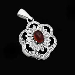 گردنبند عقیق سرخ نقره زنانه طرح صدف