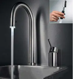 شیر آشپزخانه چراغ دار KWC مدل اینوکس