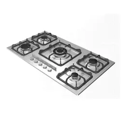 اجاق گاز استیل پنج شعله پلوپز وسط مدل S 518