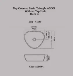 روشویی روکابینتی گاتریا مدل آسو Asoo مثلثی سفید