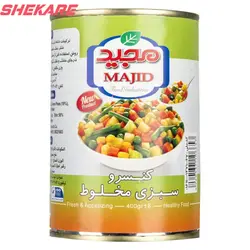 کنسرو سبزی مخلوط مجید مقدار 400 گرم