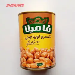 کنسرو لوبیا چیتی در سس گوجه فرنگی 400 گرم فامیلا