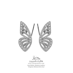 گوشواره زنانه بال پروانه تمام نگین مدل EAR749S0