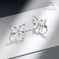 کلیپس گوش زنانه پروانه ای سیلور مدل EAR766S0