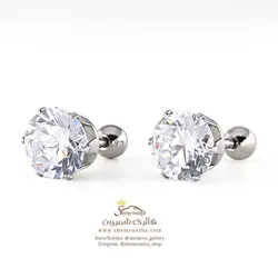 گوشواره پیرسینگی زنانه مدل تک نگین EAR783S0