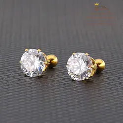 گوشواره پیرسینگی زنانه مدل تک نگین EAR783S0