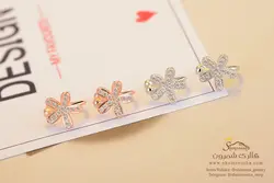 کلیپس گوش مدل گل رنگ نقره ای EAR732S0