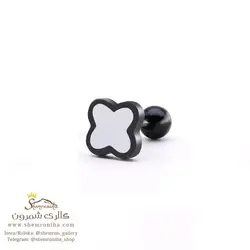 گوشواره پیرسینگی مثلث مشکی تک نگین EAR779B0