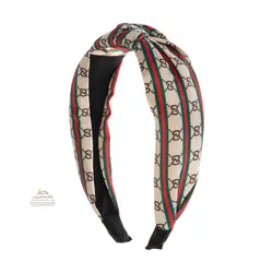 تل و هدبند زنانه پارچه ای پهن گوچی کرم ACC064G0