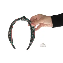 تل و هدبند زنانه پارچه ای پهن گوچی مشکی ACC063B0