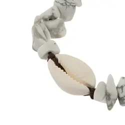 دستبند زنانه دریایی ترکیب صدف و سنگ سفید BNG407W0