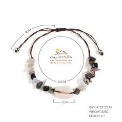 دستبند زنانه دریایی ترکیب صدف و سنگ سفید BNG407W0