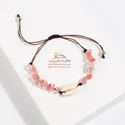 دستبند زنانه دریایی ترکیب صدف و سنگ سفید BNG407W0