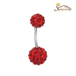 پیرسینگ ناف توپ کریستالی رنگارنگ BDJ006S0