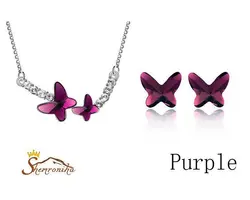 نیم ست پروانه تمام کریستال چک کد ۱۳۶۷۲