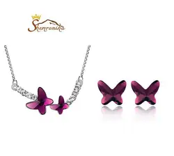 نیم ست پروانه تمام کریستال چک کد ۱۳۶۷۲