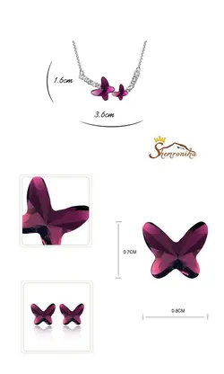 نیم ست پروانه تمام کریستال چک کد ۱۳۶۷۲