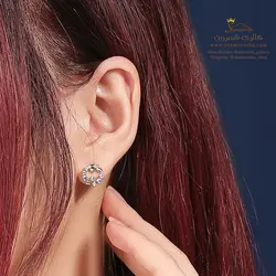 گوشواره زنانه گل کاری یونانی مدل EAR685S0