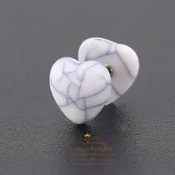 گوشواره پیرسینگی قلب مدل سنگ مرمر سفید EAR743W0